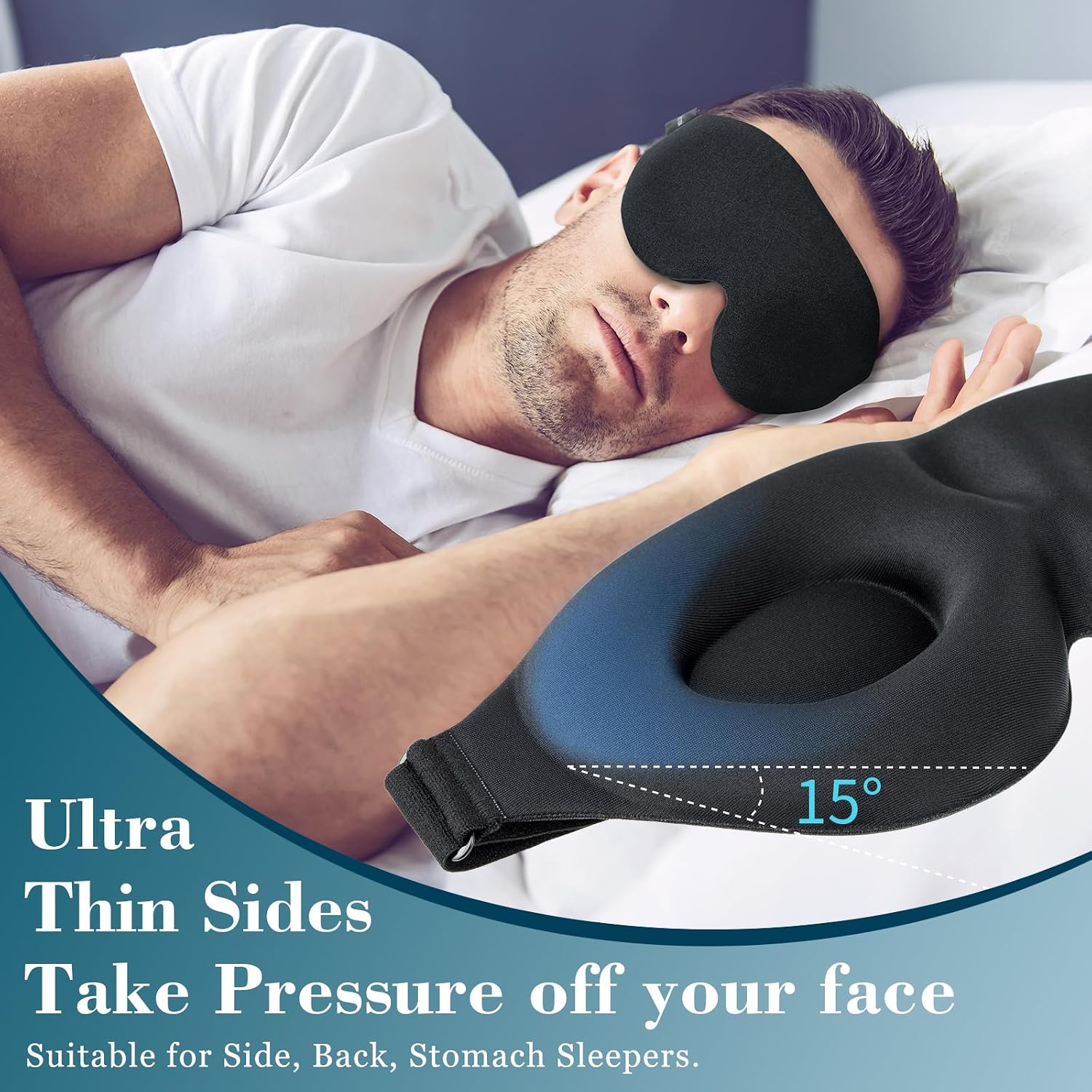 ZGGCD Sleep Mask for Side Sleeper, Light Blocking Eye Mask for Women Men - Image 3