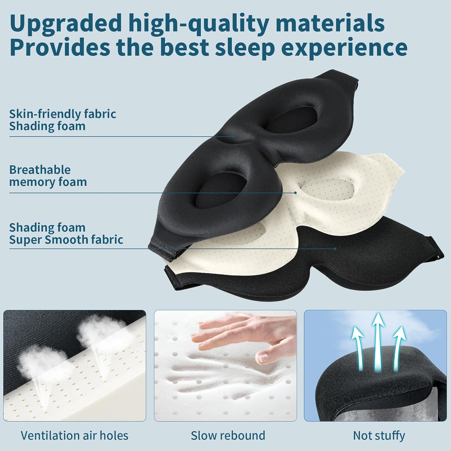 ZGGCD Sleep Mask for Side Sleeper, Light Blocking Eye Mask for Women Men - Image 5
