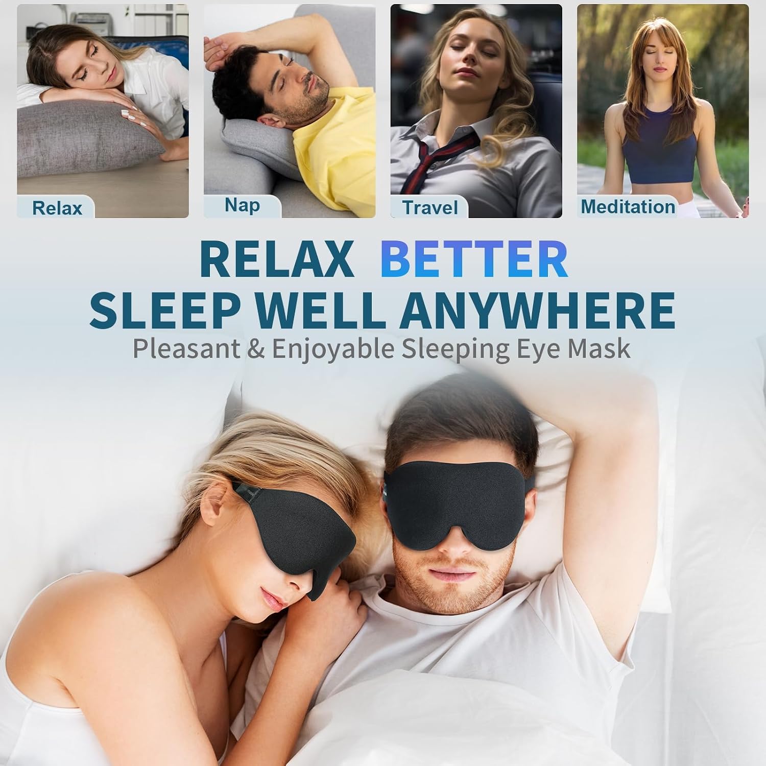 ZGGCD Sleep Mask for Side Sleeper, Light Blocking Eye Mask for Women Men - Image 7