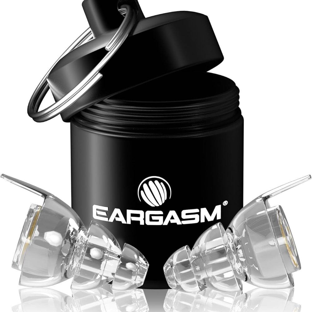 Eargasm High Fidelity Transparent Clear Earplugs for Concerts, Festivals, Musicians, DJs, Night-Life, Motorcycle Hearing Protection - Reusable Ear Plugs for High Fidelity Noise Reduction up to 21 dB