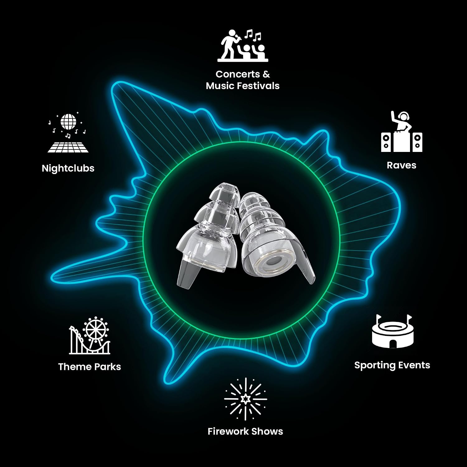 Eargasm High Fidelity Transparent Clear Earplugs for Concerts, Festivals, Musicians, DJs, Night-Life, Motorcycle Hearing Protection - Reusable Ear Plugs for High Fidelity Noise Reduction up to 21 dB - Image 7