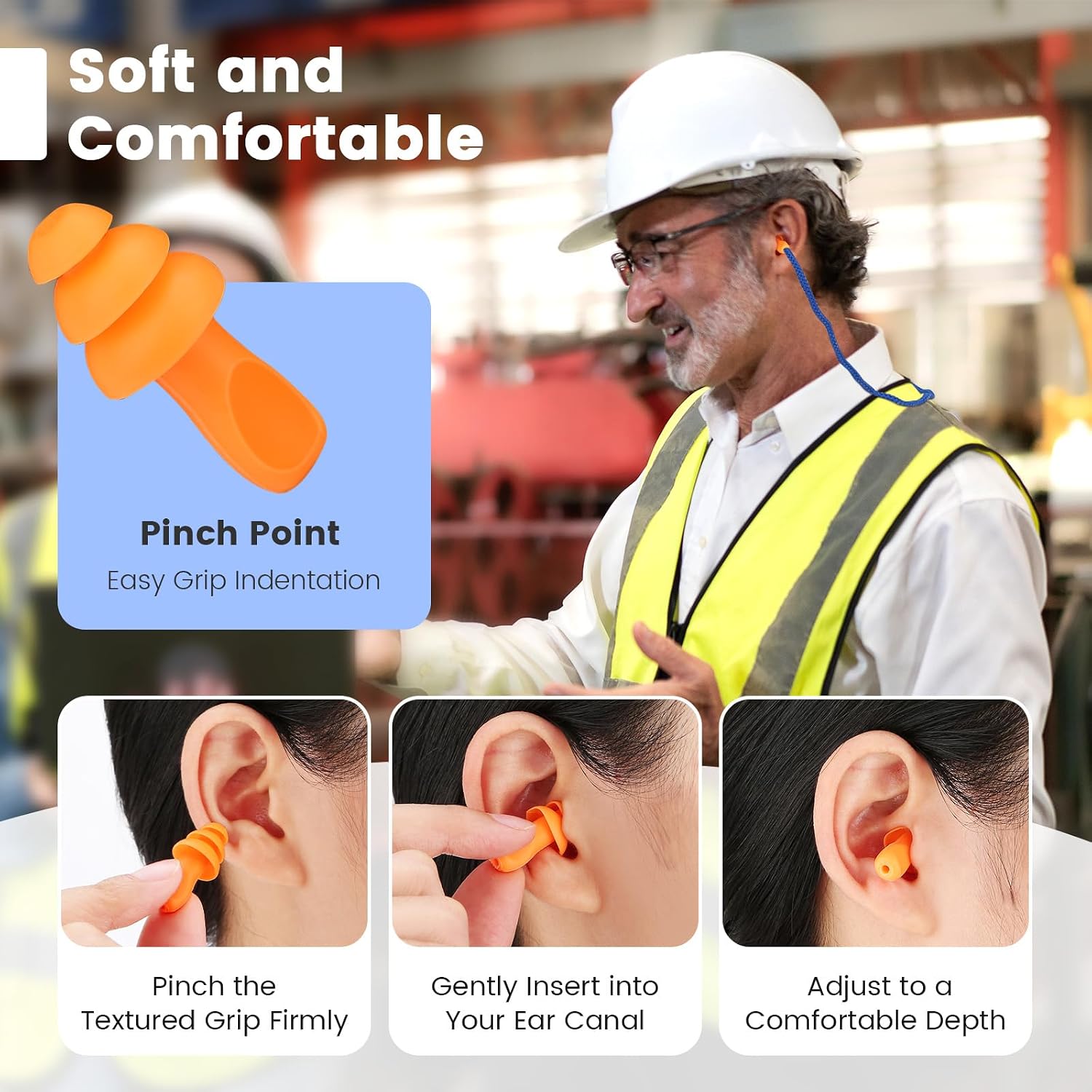 Ear Plugs for Noise Reduction, 10 Pairs Shooting Ear Protection for Gun Range, Hearing Protection for ShootersEar Plugs for Shooting - Image 4