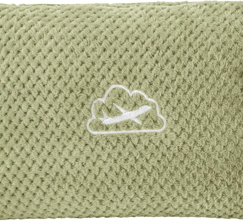 BEDELITE Travel Blanket with Bag, Jacquard Fleece Blanket 65"x40", Sage