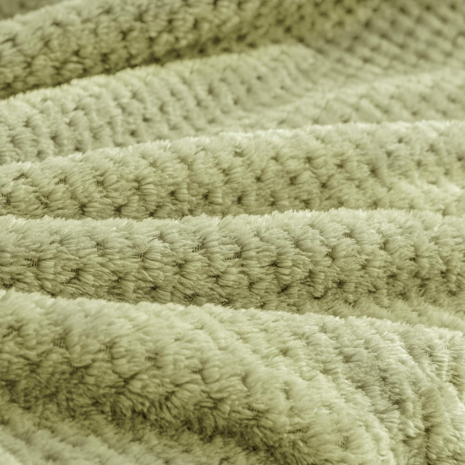 BEDELITE Travel Blanket with Bag, Jacquard Fleece Blanket 65"x40", Sage - Image 6