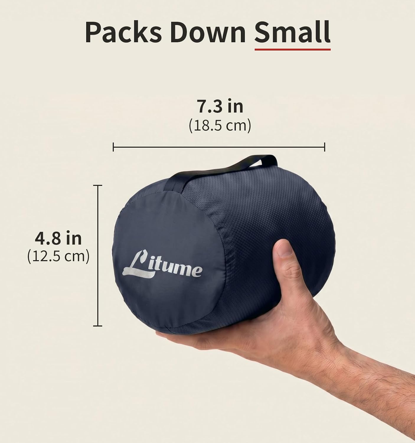 Litume Compact Travel Blanket for Airplane, Fleece, Dark Grey - Image 2