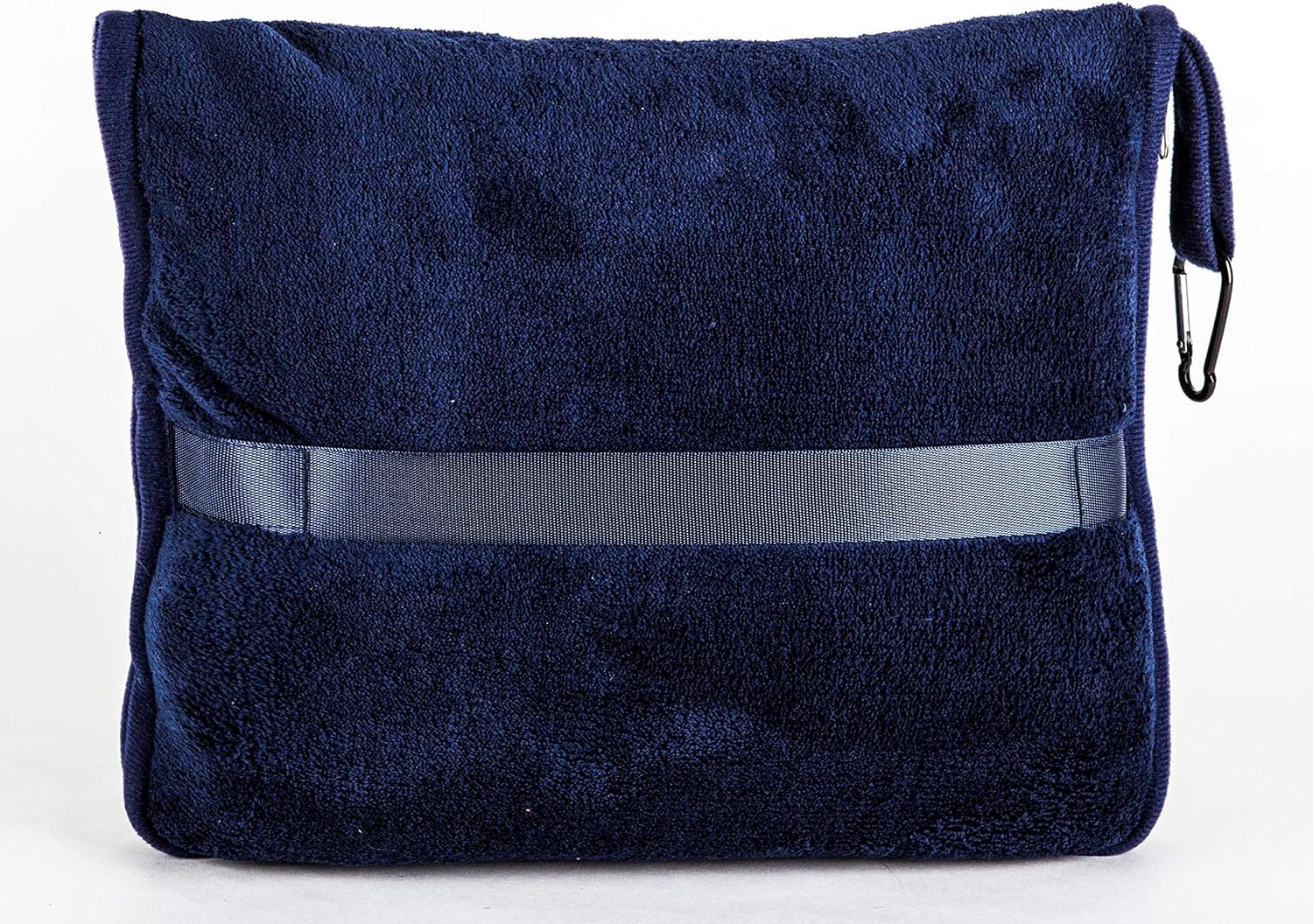 BlueHills Premium Soft Travel Blanket Pillow Airplane Compact - Navy Blue - Image 9